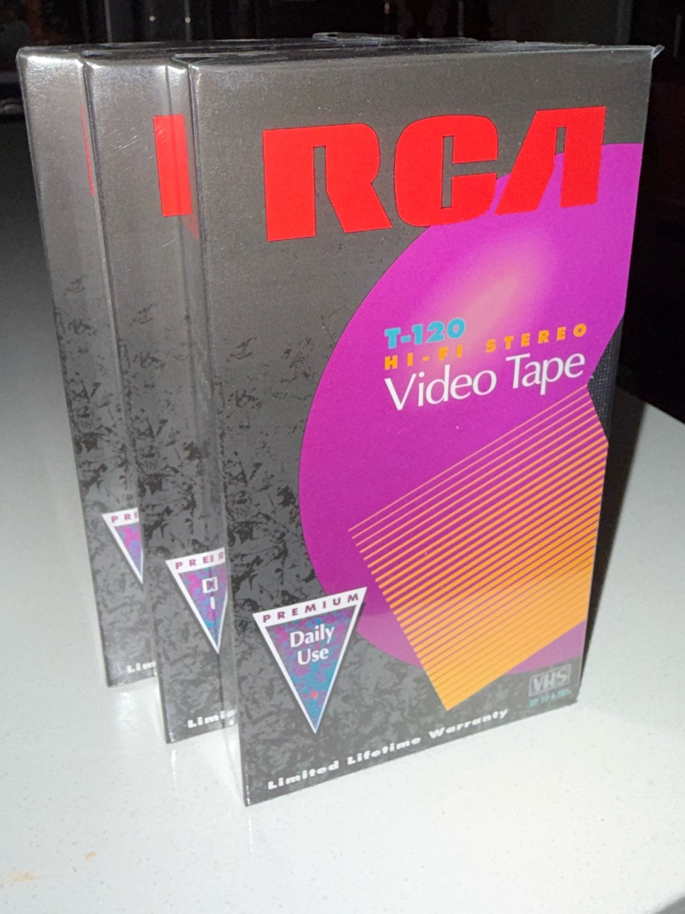 T-120 Hi-Fi Stereo Video Tape VHS rca new sealed three 3